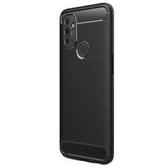 „Carbon“ твердый силиконовый чехол (TPU) - черный (OnePlus Nord N100) цена и информация | Чехлы для телефонов | pigu.lt