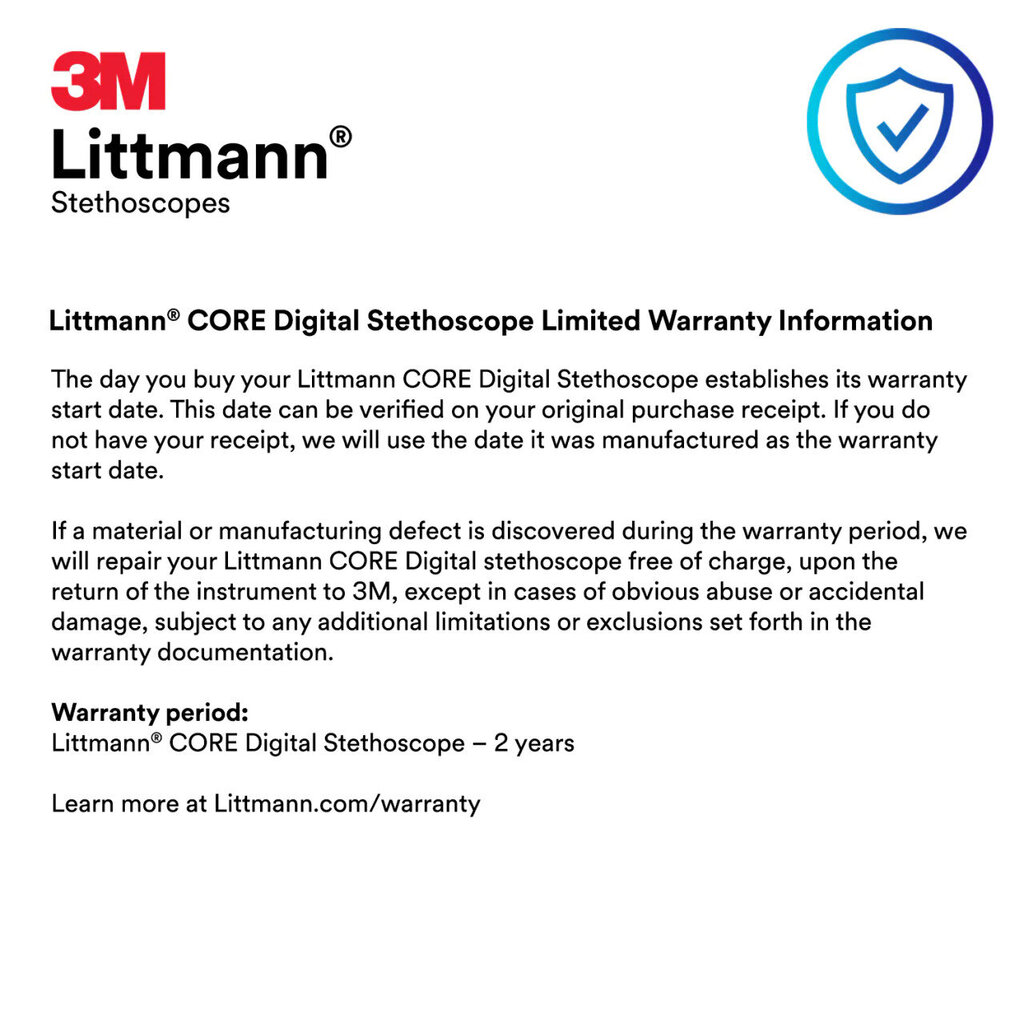 Stetoskopas 3M Littmann Core, 1 vnt. kaina ir informacija | Slaugos prekės | pigu.lt