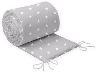 Minkšta kūdikio lovytės apsauga Babymam Žvaigždutės, 360x30 cm, pilka/balta kaina ir informacija | Saugos varteliai, apsaugos | pigu.lt