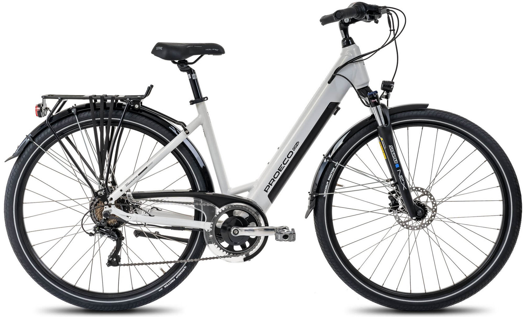 Elektrinis dviratis ProEco On Wave LTD 1.0, 28", baltas цена и информация | Elektriniai dviračiai | pigu.lt