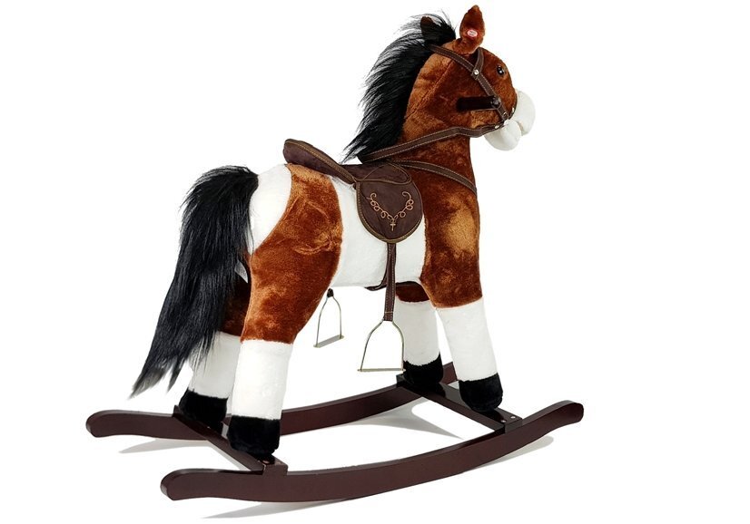 Interaktyvus supamas arkliukas 74 cm, tamsiai rudas kaina ir informacija | Žaislai kūdikiams | pigu.lt