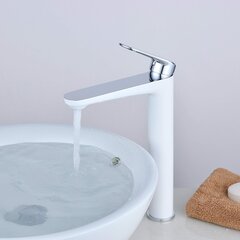 Однорычажный смеситель Kelelife, для ванной комнаты, хром, белый цена и информация | Смесители | pigu.lt