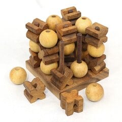 3D Tic Tac Toe («Крестики-нолики») - деревянная настольная игра цена и информация | Настольные игры, головоломки | pigu.lt