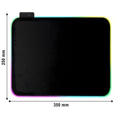 Коврик для мыши со светодиодной подсветкой RGB, 25 х 35 см цена и информация | Мыши | pigu.lt