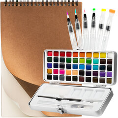 Akvarelinių dažų rinkinys su teptukais ir eskizų sąsiuviniu Ragi, 50 sp. kaina ir informacija | Piešimo, tapybos, lipdymo reikmenys | pigu.lt