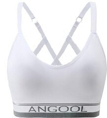 Женский спортивный бюстгальтер Angool, белый цена и информация | Спортивная одежда для женщин | pigu.lt