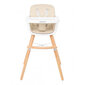 Prekė su pažeidimu. Medinė maitinimo kėdutė Kikkaboo Woody 2in1, smėlio spalvos kaina ir informacija | Prekės su pažeidimu | pigu.lt
