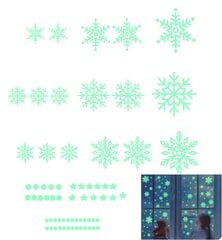 Kalėdinė dekoracija lango lipdukas, žėrinčios snaigės kaina ir informacija | Kalėdinės dekoracijos | pigu.lt