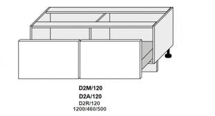 Pastatoma spintelė Carrini D2M 120, balta цена и информация | Кухонные шкафчики | pigu.lt