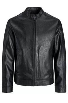 Кожаная куртка Jack&Jones 12250492BLACK-S цена и информация | Мужские куртки | pigu.lt