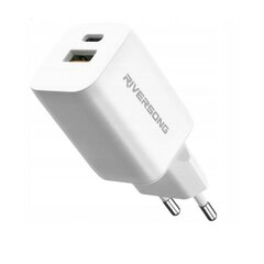 Riversong wall charger SafeKub D6 1x USB 1x USB-C 30W white AD28 цена и информация | Зарядные устройства для телефонов | pigu.lt