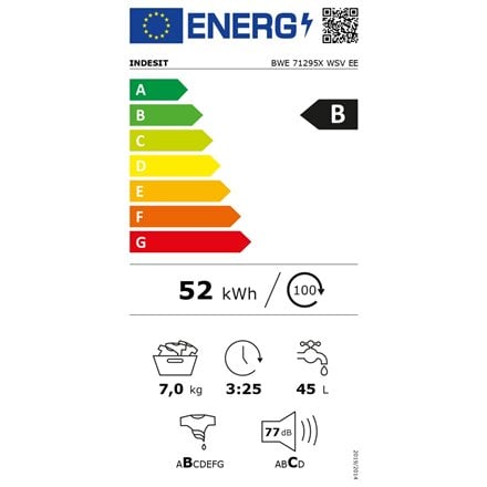 Indesit BWE 71295X WSV EE kaina ir informacija | Skalbimo mašinos | pigu.lt