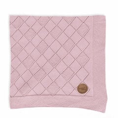 Вязаное одеяло плед в подарочной коробке Ceba Beba Rice stitch pink, 90х90 см  цена и информация | Покрывала, пледы | pigu.lt