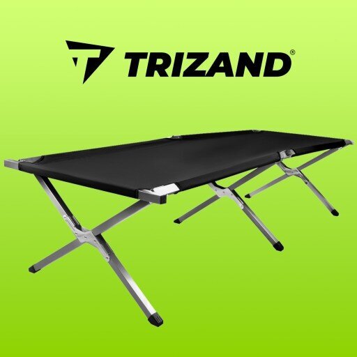 Sulankstoma lova Trizand 189cmx62 cm, juoda kaina ir informacija | Turistiniai baldai | pigu.lt