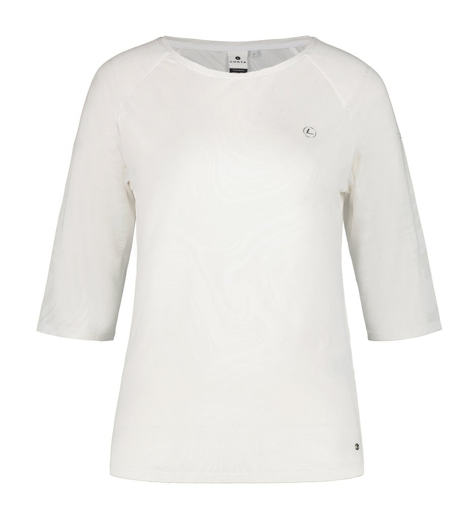 Luhta moteriški marškiniai AITTANIEMI, balti цена и информация | Marškinėliai moterims | pigu.lt