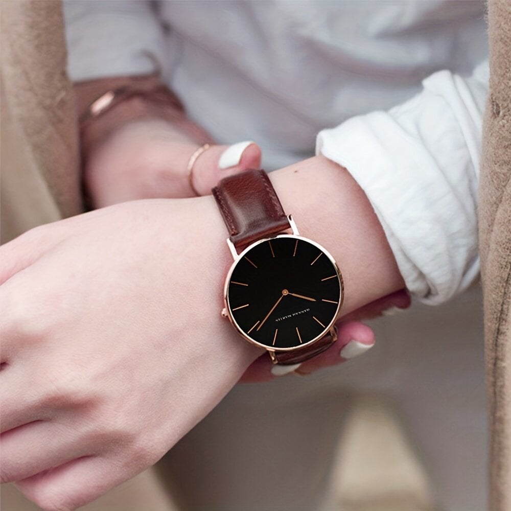 Hannah Martin moteriškas laikrodis, rudas цена и информация | Moteriški laikrodžiai | pigu.lt