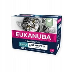 Eukanuba Grain Free Adult для кошек с бараниной, 12х85 г цена и информация | Консервы для кошек | pigu.lt