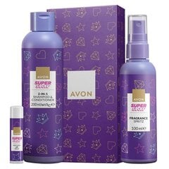 Dovanų rinkinys Avon Super Star mergaitėms: kūno purškiklis, 100 ml + šampūnas ir kondicionierius, 200 ml + lūpų balzamas, 4 g цена и информация | Косметика для мам и детей | pigu.lt