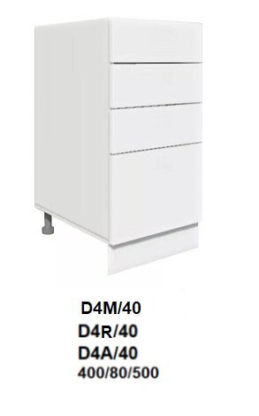 Pastatoma spintelė Carrini D4A 40, balta kaina ir informacija | Virtuvinės spintelės | pigu.lt
