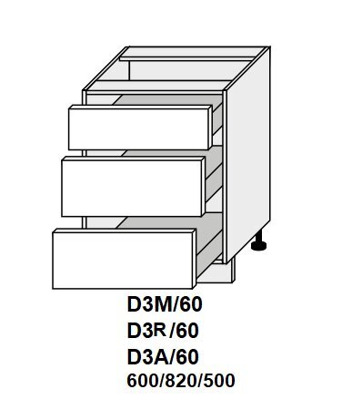 Pastatoma spintelė Carrini D3R 60, balta kaina ir informacija | Virtuvinės spintelės | pigu.lt