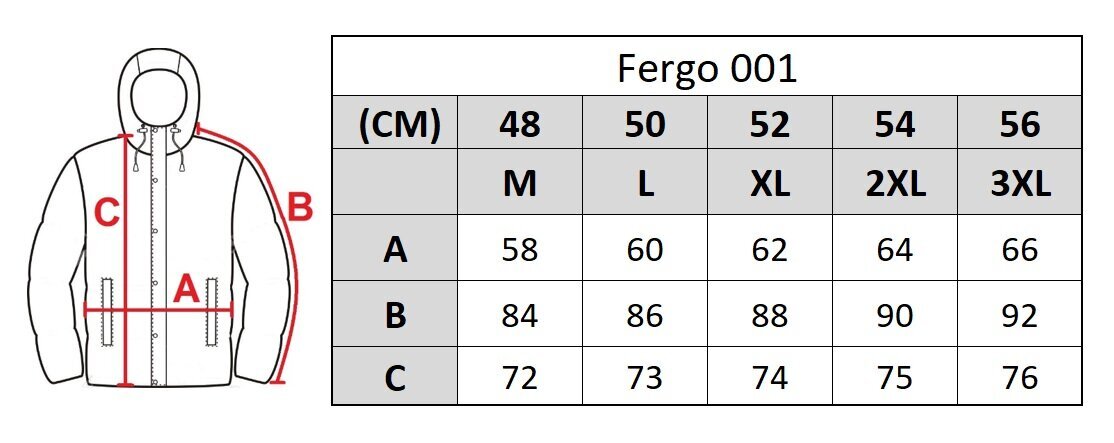 Striukė vyrams Fergo 002, raudona цена и информация | Vyriškos striukės | pigu.lt