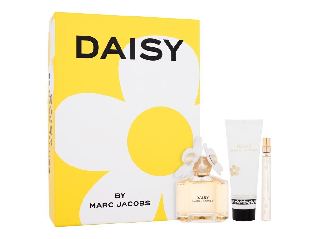 Rinkinys Marc Jacobs Daisy moterims: tualetinis vanduo EDT, 100 ml + EDT, 10 ml + kūno pienelis, 75 ml kaina ir informacija | Kvepalai moterims | pigu.lt