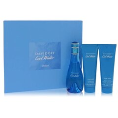 Rinkinys Davidoff Cool Water moterims: EDT, 100 ml + Kūno losjonas, 75 ml + Dušo gelis, 75 ml цена и информация | Женские духи | pigu.lt