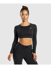 Gymshark marškinėliai moterims GLCT4728, juodi цена и информация | Женские футболки | pigu.lt