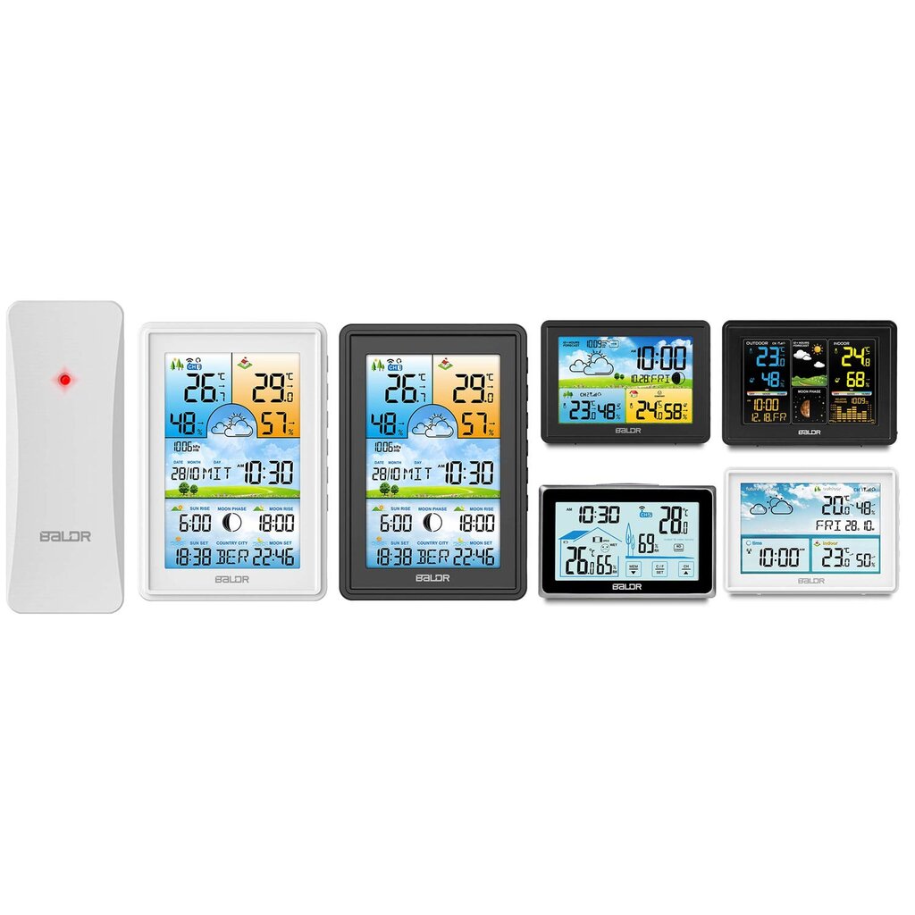 Belaidis meteorologijos stoties siųstuvas, BALDR, baltas kaina ir informacija | Meteorologinės stotelės, termometrai | pigu.lt
