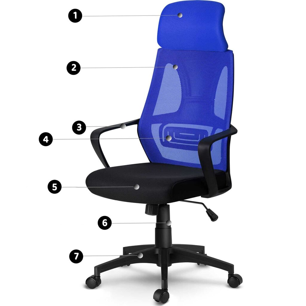 Biuro kėdė Prague, mėlyna цена и информация | Biuro kėdės | pigu.lt