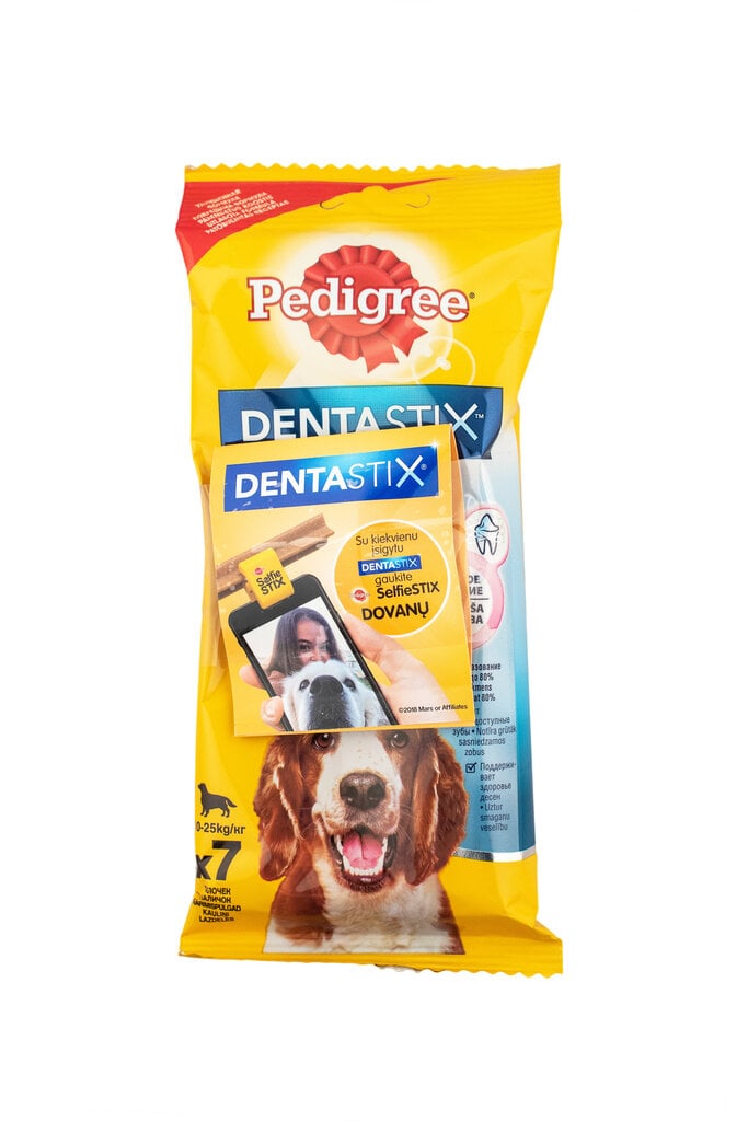 Pedigree Denta Stix vidutinio dydžio veislių šunims, 7 vnt. kaina ir informacija | Skanėstai šunims | pigu.lt