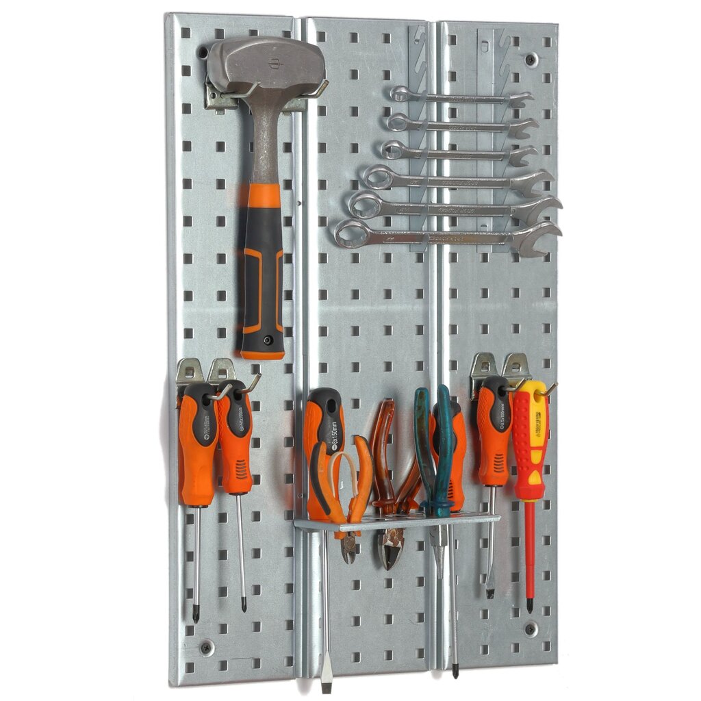 Įrankių siena Metalinė 39x59cm laikymo sistema su įrankių laikikliais Įrankių kabliukai Pegboard Dirbtuvės Garažas Pegboard Elektriniai įrankiai Pegboard Stiprus Pegboard Pakabinama lentyna Sieninis m kaina ir informacija | Auto reikmenys | pigu.lt