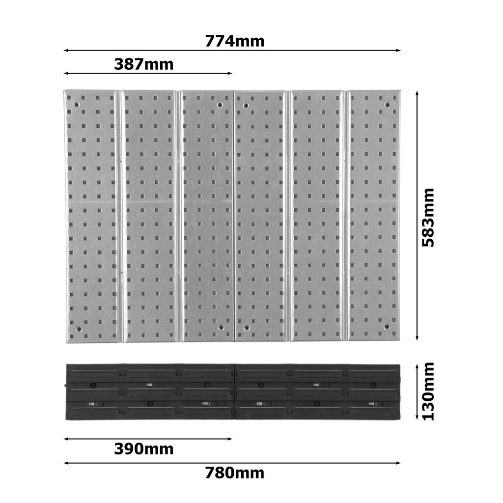 Įrankių sienelė 78x72 Botle Tool Pegboard kaina ir informacija | Įrankių dėžės, laikikliai | pigu.lt