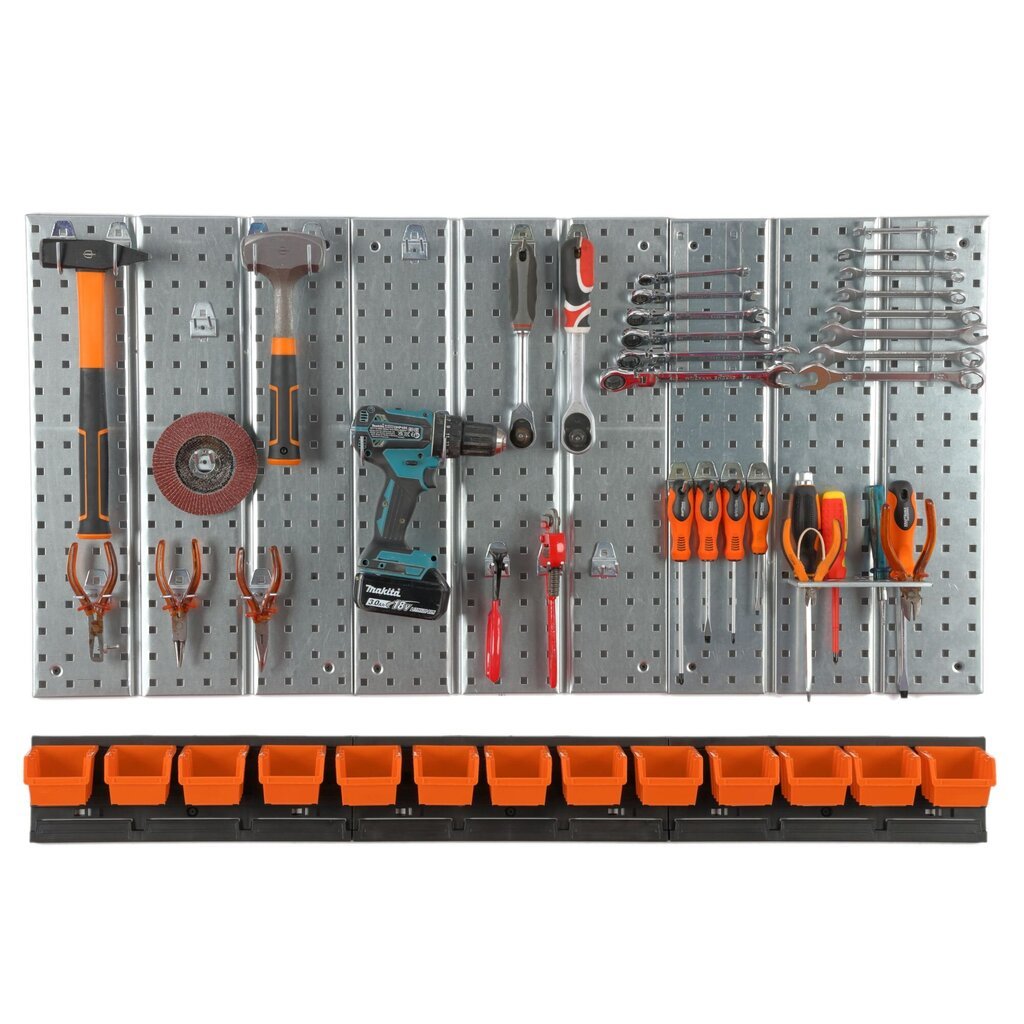 Įrankių sienelė 117x72cm Botle Tool Pegboard kaina ir informacija | Įrankių dėžės, laikikliai | pigu.lt