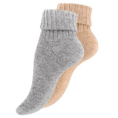 Vilnonės kojinės moterims Vca Textil, pilkos/smėlio salvos, 2 poros kaina ir informacija | Moteriškos kojinės | pigu.lt
