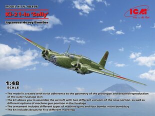 Klijuojamas modelis ICM 48196 Japanese Heavy Bomber Ki-21-Ia Sally 1/48 цена и информация | Склеиваемые модели | pigu.lt