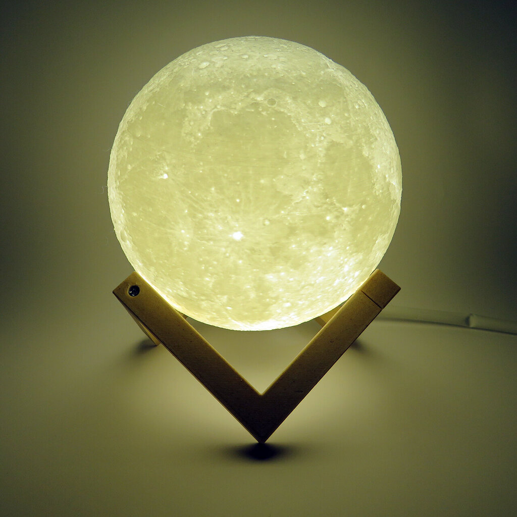 3Dgaminiai stalinis šviestuvas Mėnulis цена и информация | Staliniai šviestuvai | pigu.lt