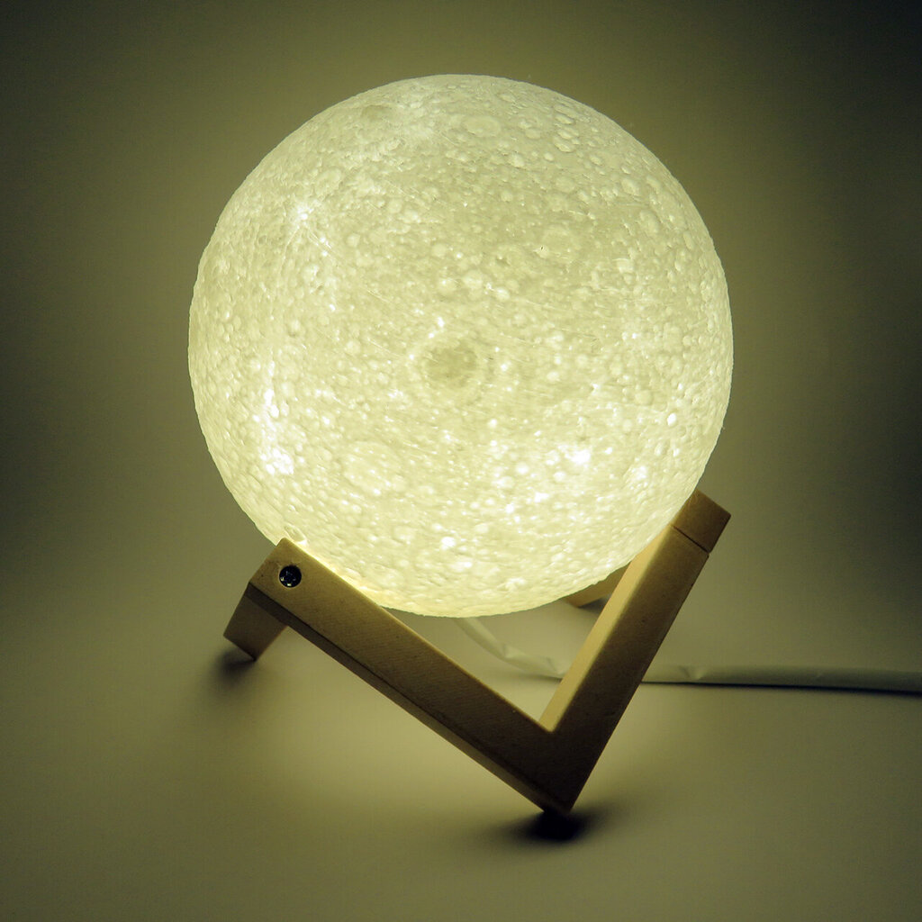 3Dgaminiai stalinis šviestuvas Mėnulis kaina ir informacija | Staliniai šviestuvai | pigu.lt