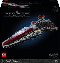 75367 LEGO® Star Wars Венатор - республиканский штурмовой крейсер цена и информация | Конструкторы и кубики | pigu.lt