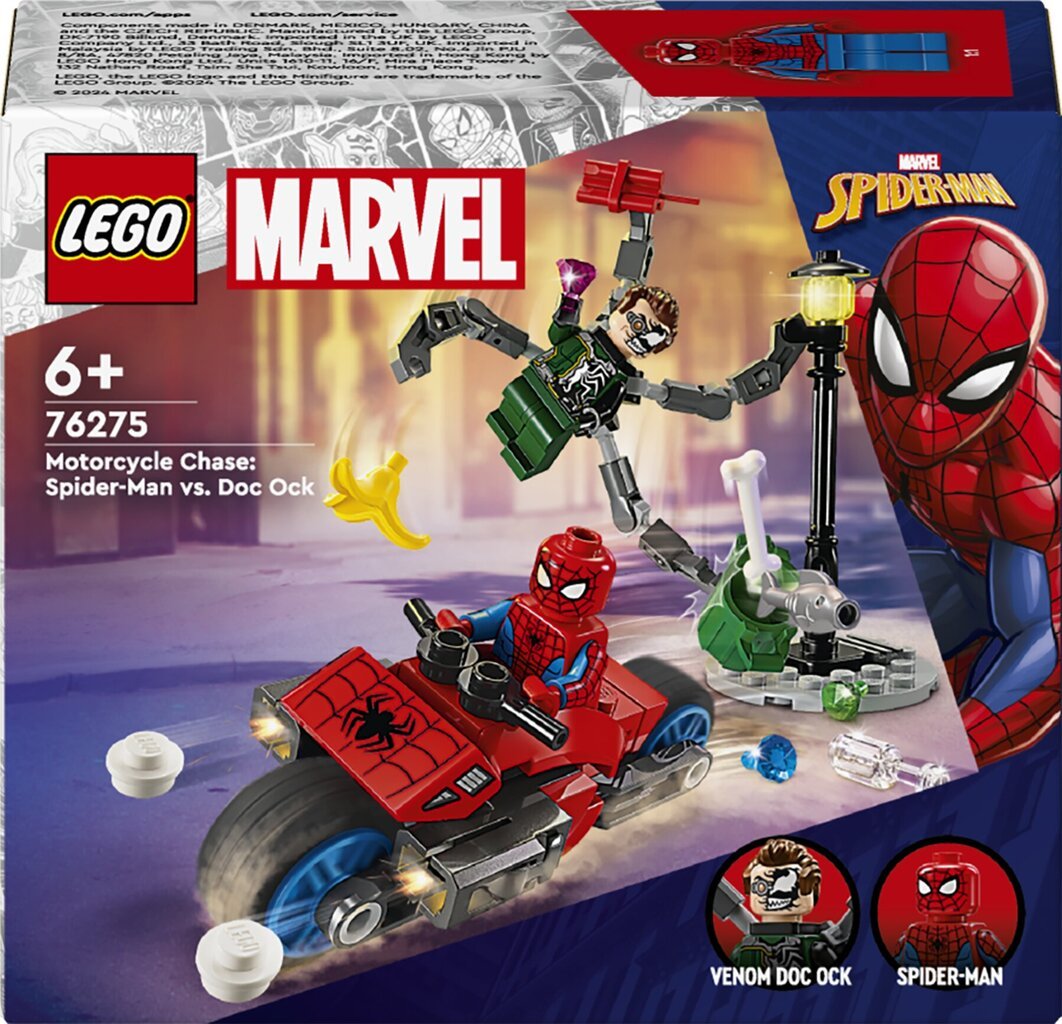 76275 LEGO® Marvel Gaudynės motociklu: Žmogus voras prieš Daktarą Aštuonkojį kaina ir informacija | Konstruktoriai ir kaladėlės | pigu.lt