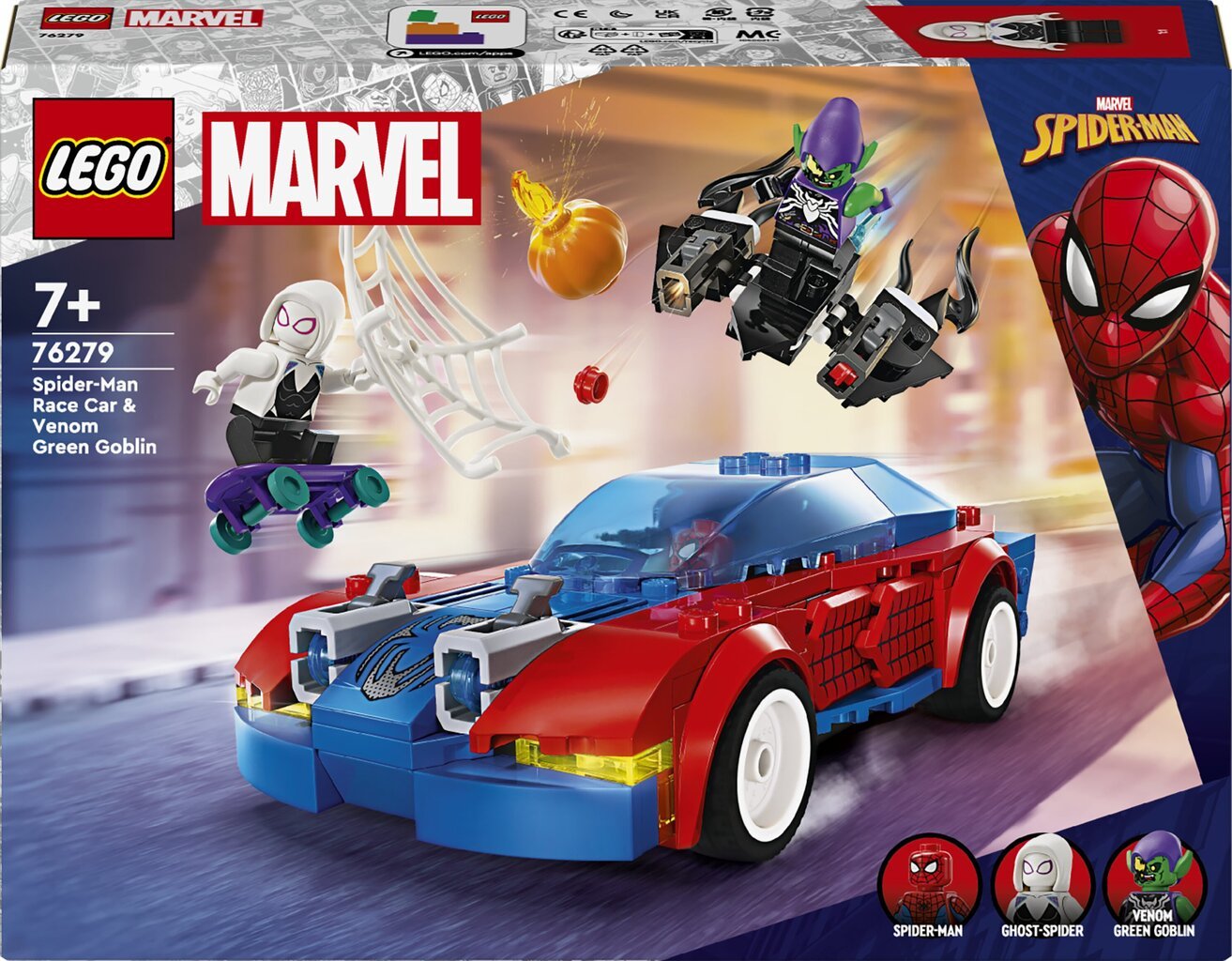 76279 LEGO® Marvel: Гоночная машина Человека-паука и Зеленый гоблин Веном  цена | pigu.lt