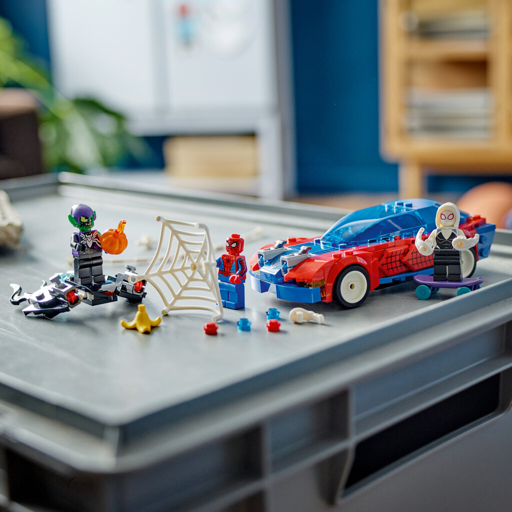 76279 LEGO® Marvel Žmogaus voro lenktyninis automobilis ir venomizuotas Žaliasis goblinas цена и информация | Konstruktoriai ir kaladėlės | pigu.lt