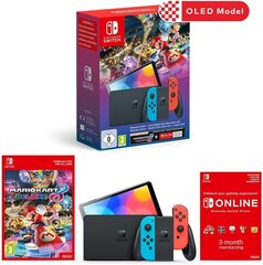 Prekė su pažeista pakuote. Nintendo Switch OLED bundle Mario Kart 8 Deluxe Bundle ir NSO kaina ir informacija | Kompiuterinė technika su pažeista pakuote | pigu.lt