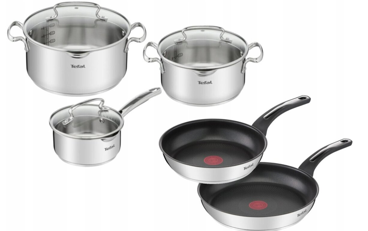 Tefal puodų ir keptuvių rinkinys Duetto+ Emotion G719S674, 8 dalių kaina ir informacija | Puodai, greitpuodžiai | pigu.lt