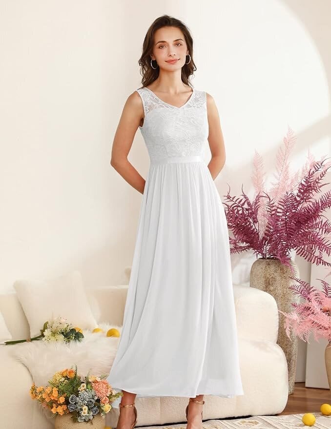 Suknelė moterims DressTells, balta kaina ir informacija | Suknelės | pigu.lt