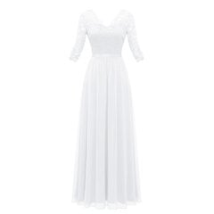 Платье-макси Daisyaner, белое цена и информация | Платья | pigu.lt