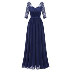 Длинное женское платье DressTells, темно-синее цена и информация | Платья | pigu.lt