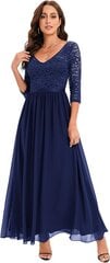 Длинное женское платье DressTells, синее цена и информация | Платья | pigu.lt