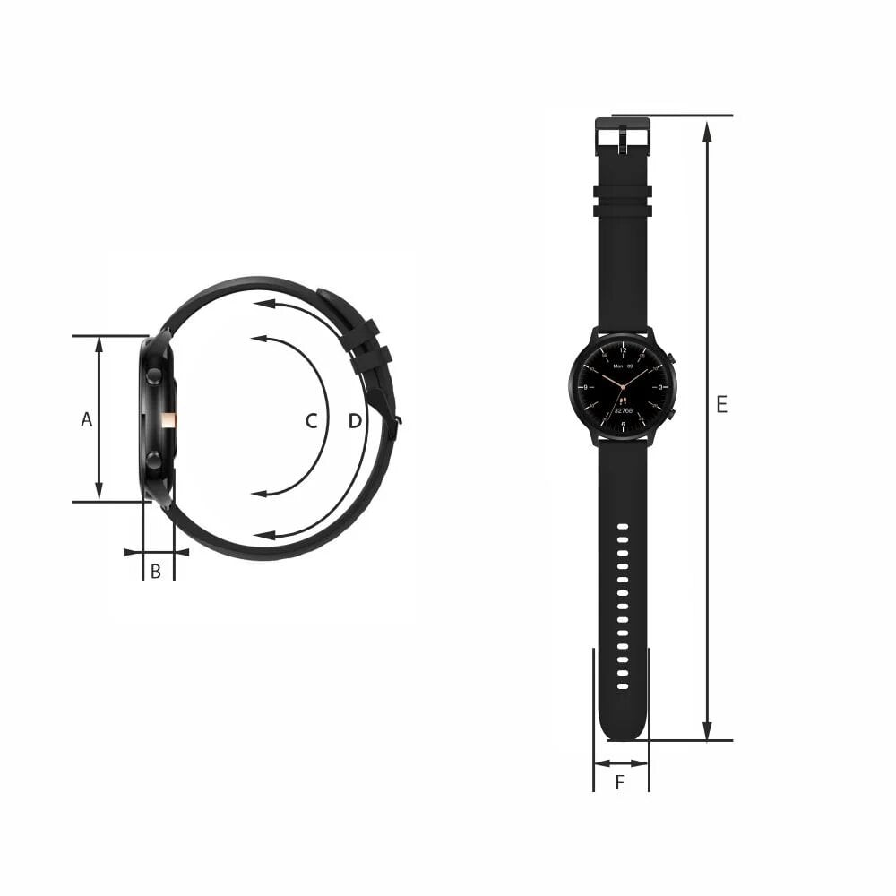 Manta Kelly SWU301BK Black kaina ir informacija | Išmanieji laikrodžiai (smartwatch) | pigu.lt