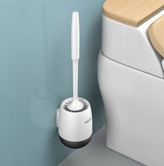 Силиконовая щетка для унитаза Oenon, бело-серая цена и информация | Набор акскссуаров для ванной | pigu.lt